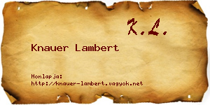 Knauer Lambert névjegykártya